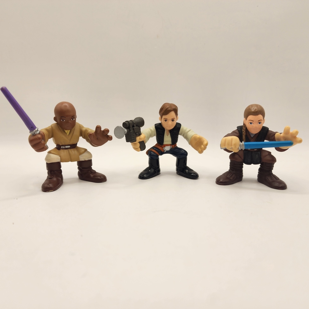 Star Wars Galactic Heroes Lot Of 3 Figures Anakin Han Solo Mace